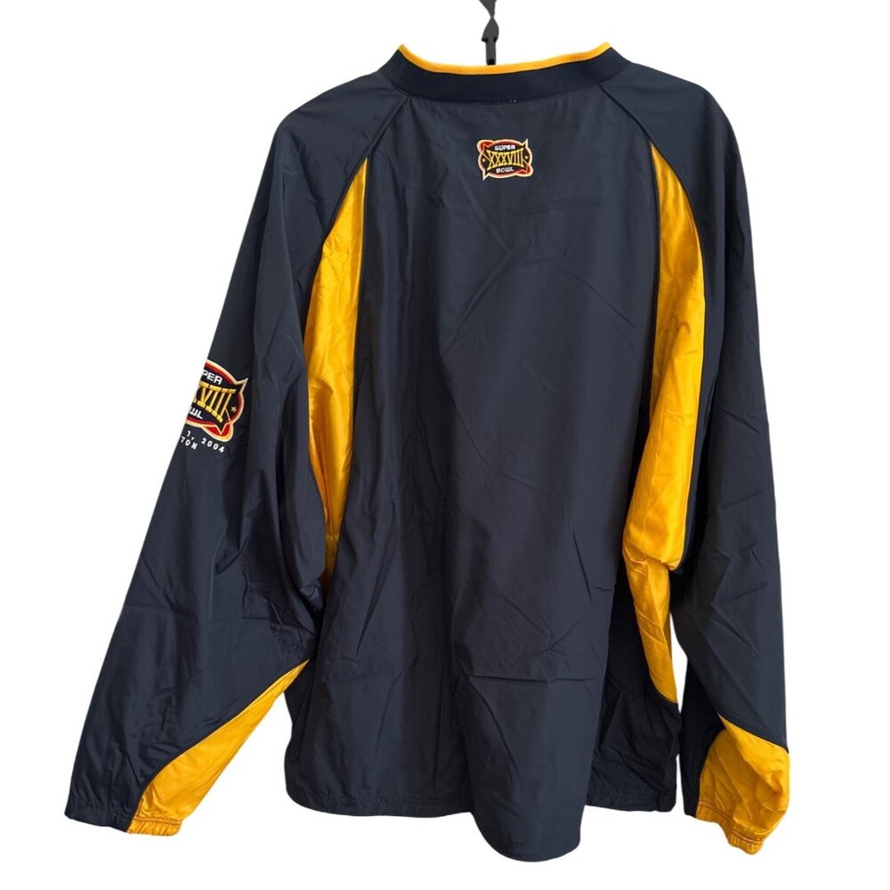 Vintage Reebok NFL Super Bowl XXXVIII Pullover Jacket XL Team Apparel On Field - Picture 3 of 7